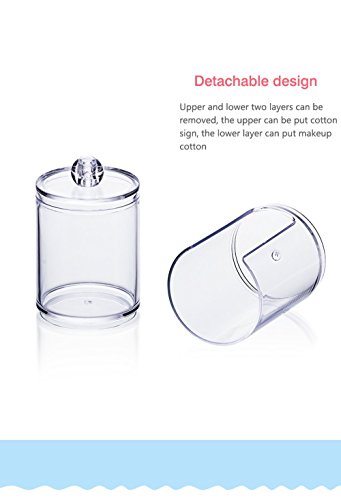 Perfectii Acrílico Algodón Cojín Titular Dispensador Maquillaje Claro Organizador Algodón Torunda Titular Envase Cosmético Almacenamiento