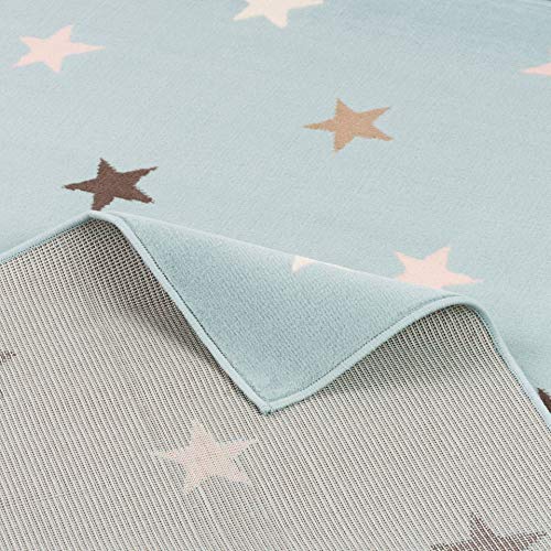 Pergamon Trendline - Alfombra para niños y jóvenes - Estrellas - Azul Mixta - 5 tamaños