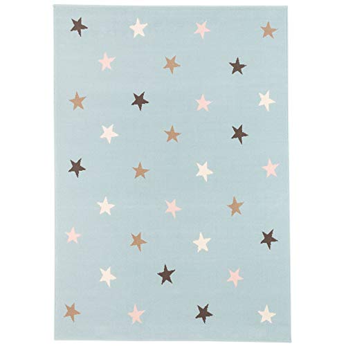 Pergamon Trendline - Alfombra para niños y jóvenes - Estrellas - Azul Mixta - 5 tamaños