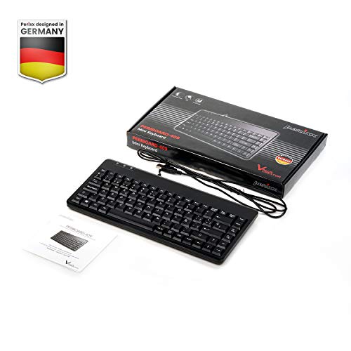 Perixx PERIBOARD-409 Mini USB Teclado QWERTY Español, Negro