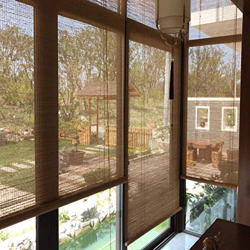 Persiana Enrollable De Bambú para Persianas, Persianas Enrollables con Filtro De Luz con Cenefa, Protector Solar Impermeable Y Transpirable, DecoracióN De Muebles De Interior para Exteriores