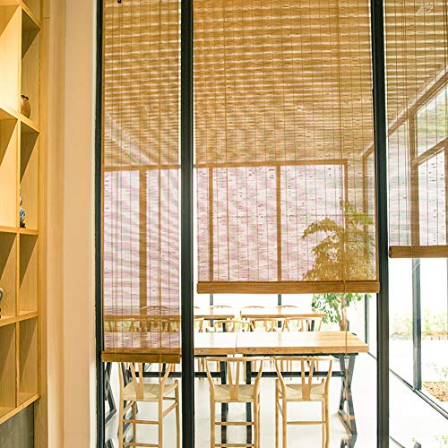 Persiana Enrollable De Bambú para Persianas, Persianas Enrollables con Filtro De Luz con Cenefa, Protector Solar Impermeable Y Transpirable, DecoracióN De Muebles De Interior para Exteriores