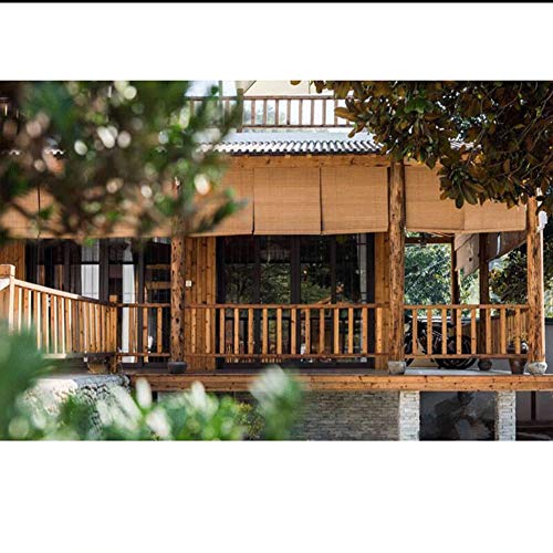 Persiana Enrollable De Bambú para Persianas, Persianas Enrollables con Filtro De Luz con Cenefa, Protector Solar Impermeable Y Transpirable, DecoracióN De Muebles De Interior para Exteriores