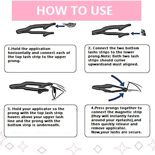 Pestañas Magnéticas Pestañas Postizas Naturales 3D reutilizables doble imán falso Pestañas hecho a mano ultraligero y duradero (2 Pares/4 Piezas) (28mm)