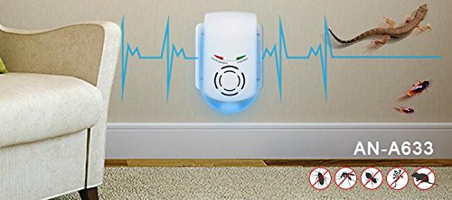 PestExpel repelente de plagas enchufe en ultrasonidos control electrónico de plagas rata ratón ratones araña insecto disuasivo Enchufe de 2 pines