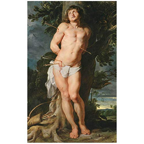 Peter Paul Rubens St. Sebastian Art Print Poster pintura al óleo para la sala de estar Decoración para el hogar Regalo Obra de arte impresa en lienzo -50x100cm Sin marco