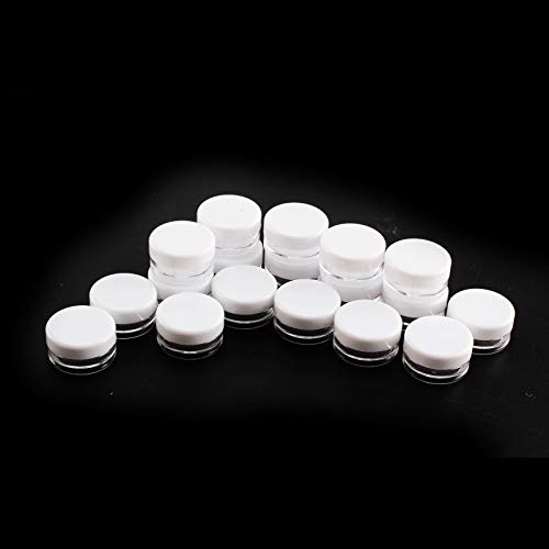 PetHot 100 Piezas de 5ML Plástico Claro Pequeño Frasco Jarra Macetas Vacía Viaje de Muestra Recipientes Redondo Mini Brillo Nail Art Herramientas de Almacenamiento