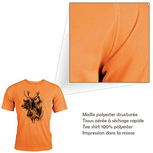 Pets-easy t Shirt Shirt - Caza (personalizable), Hombre, Fluo, large