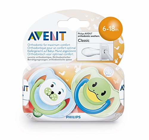 Philips Avent Classic - Chupete para 6-18 meses, color azul/verde