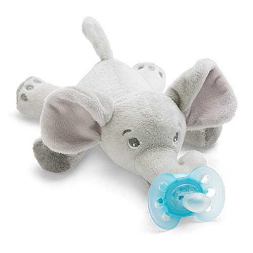 Philips Avent Peluche con chupete SCF348/13 - Peluche de elefante con chupete ultra soft, sin BPA, 0-6 meses