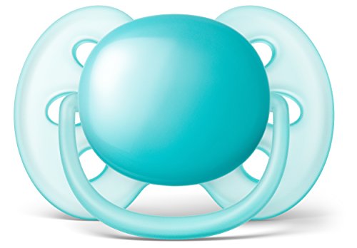 Philips Avent SCF212/22 - Pack de dos chupetes ultra suaves y flexibles, lisos niño, 6-18 meses, color azul y verde