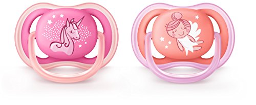 Philips AVENT SCF345/22 - Chupete (Ultra soft pacifier, Ortodóntico, Silicona, Coral, Rosa, 6 mes(es), 18 mes(es))