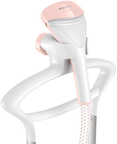 Philips ComfortTouch GC552/40 Plancha Vertical con Cepillo de Vapor, Cabezal oscilante, Percha Integrada, 1800 W, 1.8 litros, Color Rosa y Blanco