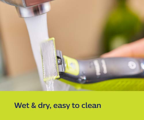 Philips Norelco OneBlade Cuchilla de recambio QP210/50 - Accesorio para máquina de afeitar (Shaving blade, Negro, Verde, Acero inoxidable, QP25xx, QP65xx)