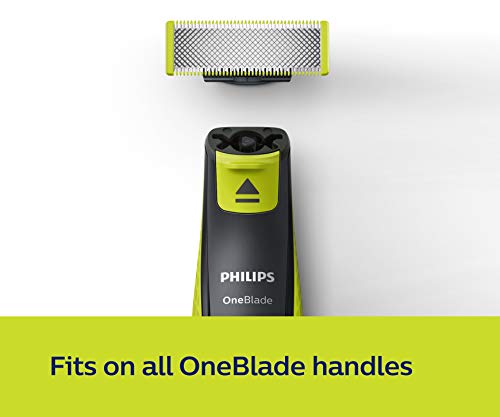 Philips Norelco OneBlade Cuchilla de recambio QP210/50 - Accesorio para máquina de afeitar (Shaving blade, Negro, Verde, Acero inoxidable, QP25xx, QP65xx)
