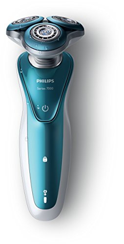 Philips S7370/12 - Afeitadora eléctrica, afeitar en seco y húmedo, con funda y recortador de precisión SmartClick, color azul, corded-electric, 2015