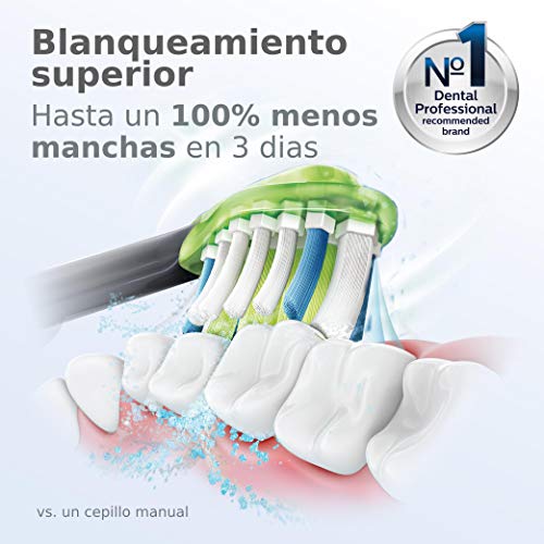 Philips Sonicare HX9073/33 - Pack de tres cabezales con tecnología RFID para Diamond Clean Smart, color negro