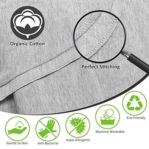 Phiraggit Fular Portabebé,Manta para Lactancia Un Tamaño para Todos - Elastico Porta bebé Wrap para Madre y Padre- Porteo Seguro y Ergonómico, portabebés para recién nacidos hasta 20 kg (Gris claro)