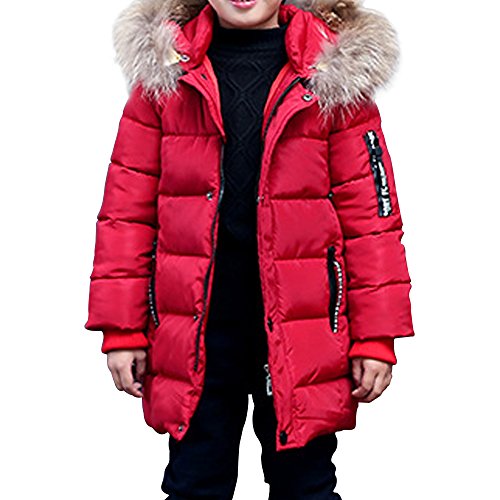 Phorecys - Abrigo de invierno con capucha con piel - Para niño granate 5-6 Años