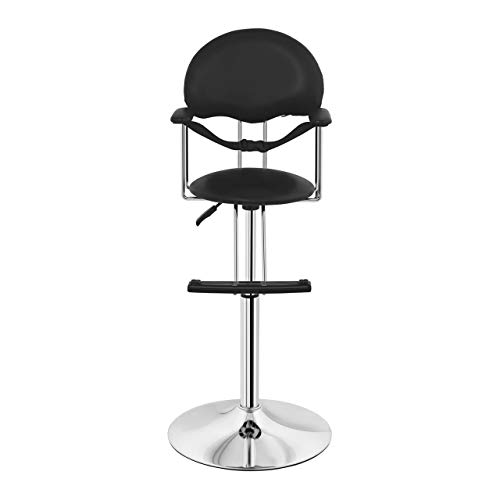 Physa Sillón De Peluquería Para Niños PHYSA BIRMINGHAM BLACK (Bastidor De Hierro Cromado, Tapicería En Piel Sintética PVC, Negro)