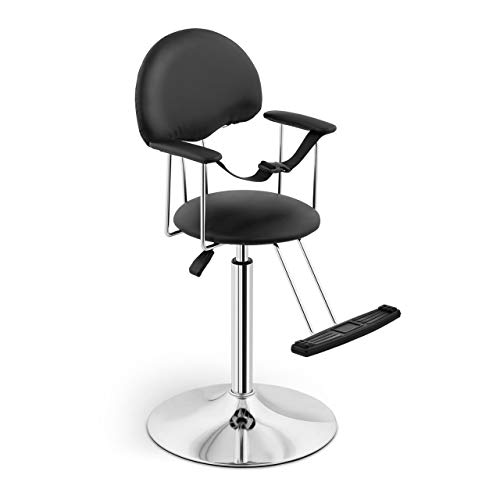 Physa Sillón De Peluquería Para Niños PHYSA BIRMINGHAM BLACK (Bastidor De Hierro Cromado, Tapicería En Piel Sintética PVC, Negro)