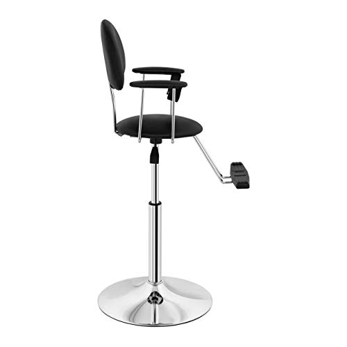 Physa Sillón De Peluquería Para Niños PHYSA BIRMINGHAM BLACK (Bastidor De Hierro Cromado, Tapicería En Piel Sintética PVC, Negro)