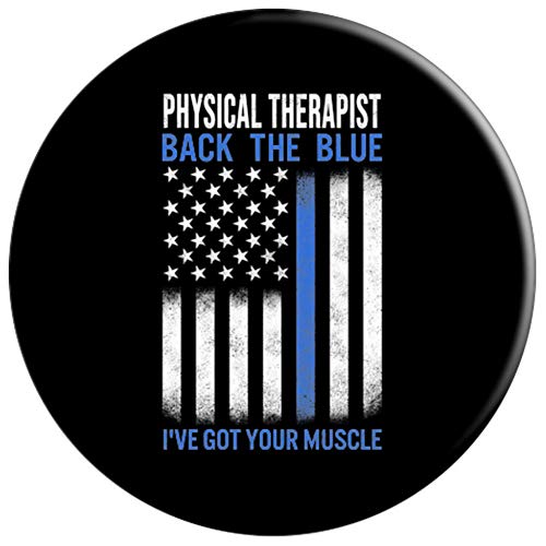 Physical Therapist American Flag Back The Blue Line PT Gifts PopSockets Agarre y Soporte para Teléfonos y Tabletas
