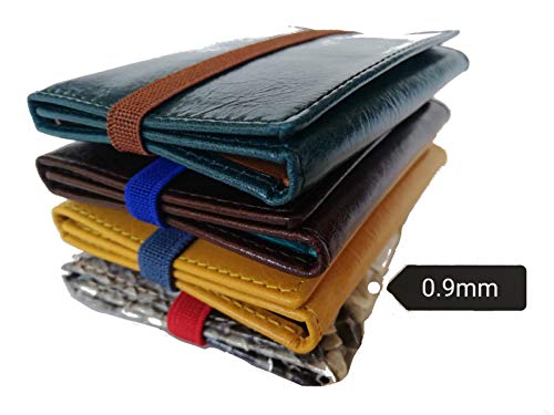 Piamonte - Cartera de Piel desplegable Icon 950; con Billetera y Tarjetero, Minimalista y Slim [Handmade] - Pitón Marrón