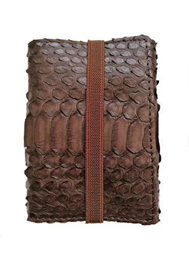 Piamonte - Cartera de Piel desplegable Icon 950; con Billetera y Tarjetero, Minimalista y Slim [Handmade] - Pitón Marrón