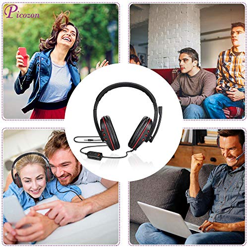 Picozon 3.5mm Plug Gaming Headset Auriculares con micrófono para PS4, Playstation Vita, Mac, Ordenador portátil, Tableta, computadora, teléfonos móviles