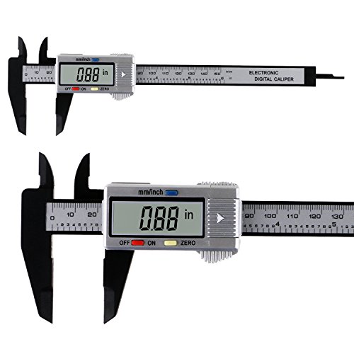 Pie de Rey 150mm, Pie de Rey Digital Electrónico Vernier Caliper Calibrador de Plástico Medición del Diámetro Interno con Pantalla LCD Auto Off Inch/mm 0-150mm