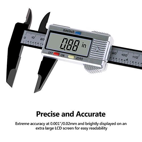 Pie de Rey 150mm, Pie de Rey Digital Electrónico Vernier Caliper Calibrador de Plástico Medición del Diámetro Interno con Pantalla LCD Auto Off Inch/mm 0-150mm