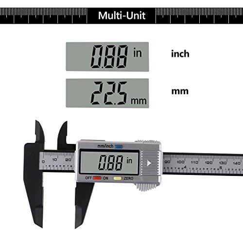 Pie de Rey 150mm, Pie de Rey Digital Electrónico Vernier Caliper Calibrador de Plástico Medición del Diámetro Interno con Pantalla LCD Auto Off Inch/mm 0-150mm