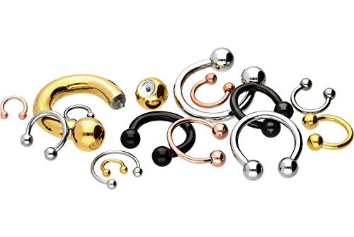 PIERCINGLINE Mujer Hombre Unisex    Grosor de la barra de 2 mm, diámetro interior de 12 mm.