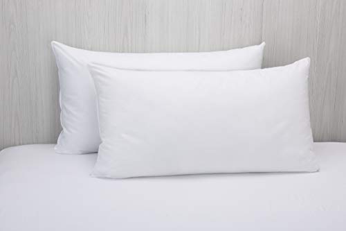 Pikolin Home - Almohada, de Fibra Tacto Gel con Funda de algodón, Blanco, 40x70x18cm (Todas las medidas)