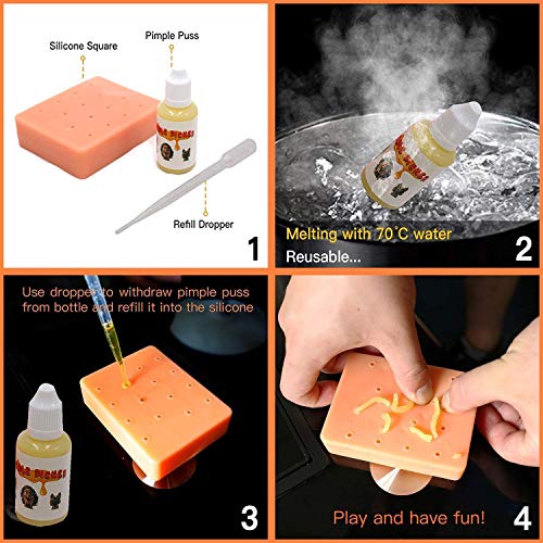 Pimple Popper Toy, Stress Relief Toys, Pimple Popping Game para adultos, Niños, Adolescentes, Squeeze Pimple Popping Stress Relief, Juguete Relleno Pimple Pus