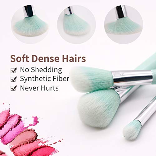 Pinceles de maquillaje esenciales Set-sintético de alta calidad sombra de ojos y de la Fundación y de fusión y Corrector Cepillos-dure más, aplica Mejor Maquillaje y te hacen ver impecable (Incluido m