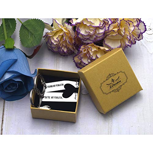 Pingüino Lover Gifts You're My Penguin I Found My Penguin Pareja Llaveros Novio Novia Llaveros Mejor amigo Regalos para Mujer (Conjunto de pingüino)