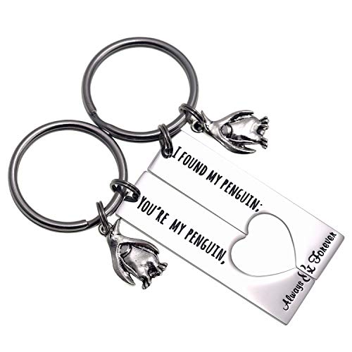 Pingüino Lover Gifts You're My Penguin I Found My Penguin Pareja Llaveros Novio Novia Llaveros Mejor amigo Regalos para Mujer (Conjunto de pingüino)