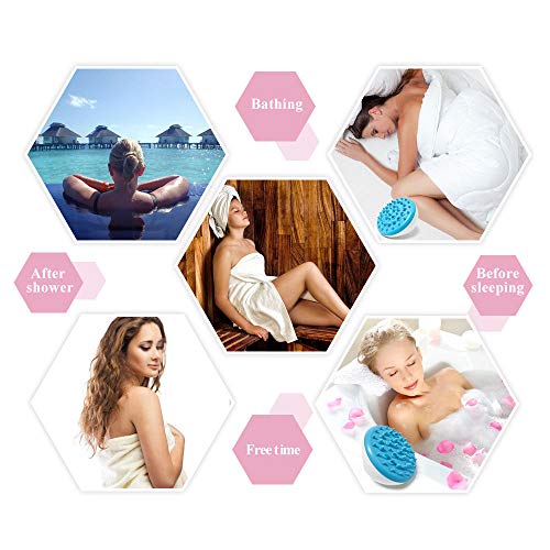 Pinkiou masajeador corporal cepillo anti celulitis adelgazante relajante masajeador masajeador para el baño spa uso del hogar (rosa)