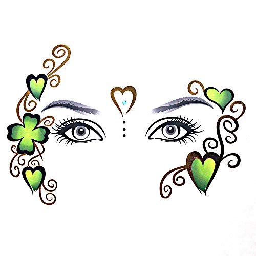 Pinkiou Pegatinas de arte facial Las mujeres se enfrentan al ojo Tatuaje temporal del festival Pegatinas impermeables (6 piezas)