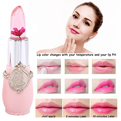 Pintalabio de Moda de larga duración Hidratar el cambio de temperatura Color de la flor Lipstick Lip Gloss Balm