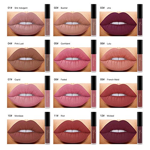 Pintalabios Mate Larga Duracion Labiales de Maquillaje Profesional 26 Colores para Niñas y Mujer por ESAILQ