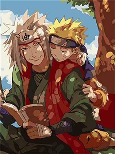 Pintar por Numeros - Manga japonesa Naruto 40x50 cm Adultos DIY Kit para Niños Lienzo - Sin marco