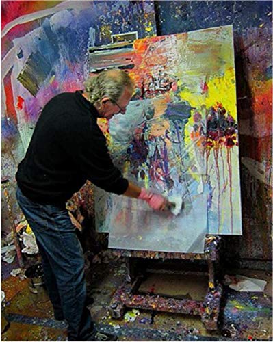 Pintura Al Óleo Sobre Lienzo  Arquitectura De Paisaje Urbano Abstracto Arte Mural Pintado A Mano Al Óleo Sobre Lienzo Cuadros De Pared Decoracion Para El Salón De Entrada, Pasillo, Dormitorio De