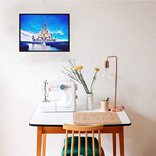 Pintura de diamante para bordar cuadros arte manualidades para decoración de pared del hogar castillo en el agua 15.7 x 11.81 pulgadas por Boyissy