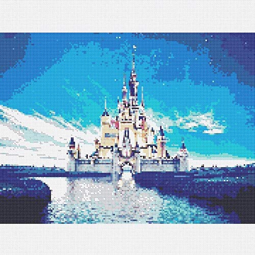 Pintura de diamante para bordar cuadros arte manualidades para decoración de pared del hogar castillo en el agua 15.7 x 11.81 pulgadas por Boyissy