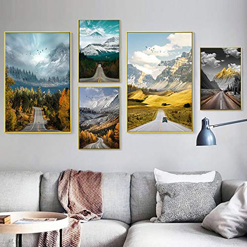 Pintura de lienzo nórdico Mural Realismo moderno Paisaje natural Sala de estar Decoración del hogar Cartel 30x40cm