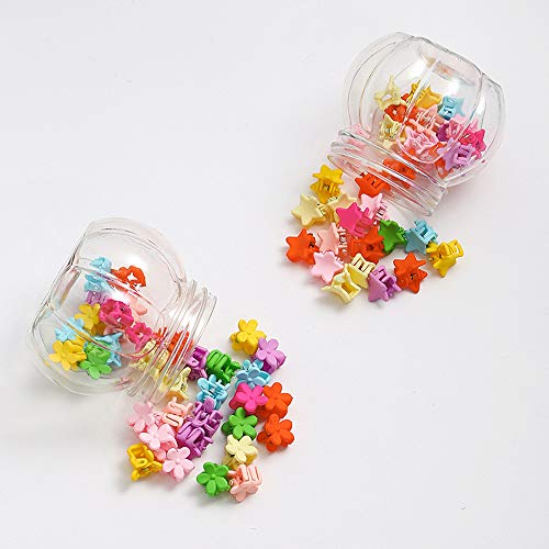 Pinza de Pelo,Pequeñas Pinzas para el Cabello en Forma de Estrella y Flor,Mini Clips de Pelo Niña,Pinza para el cabello en Colores Surtidos,Accesorios para el Cabello para Mujeres y Niñas (60 Piezas)