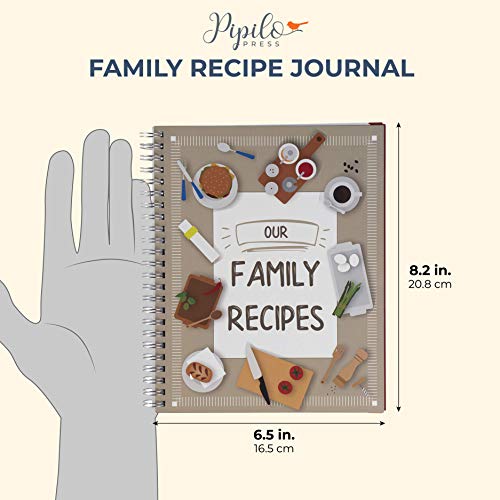 Pipilo Press - Libro de recetas en blanco «Our Family Recipes» (16,5 x 20,8 cm)